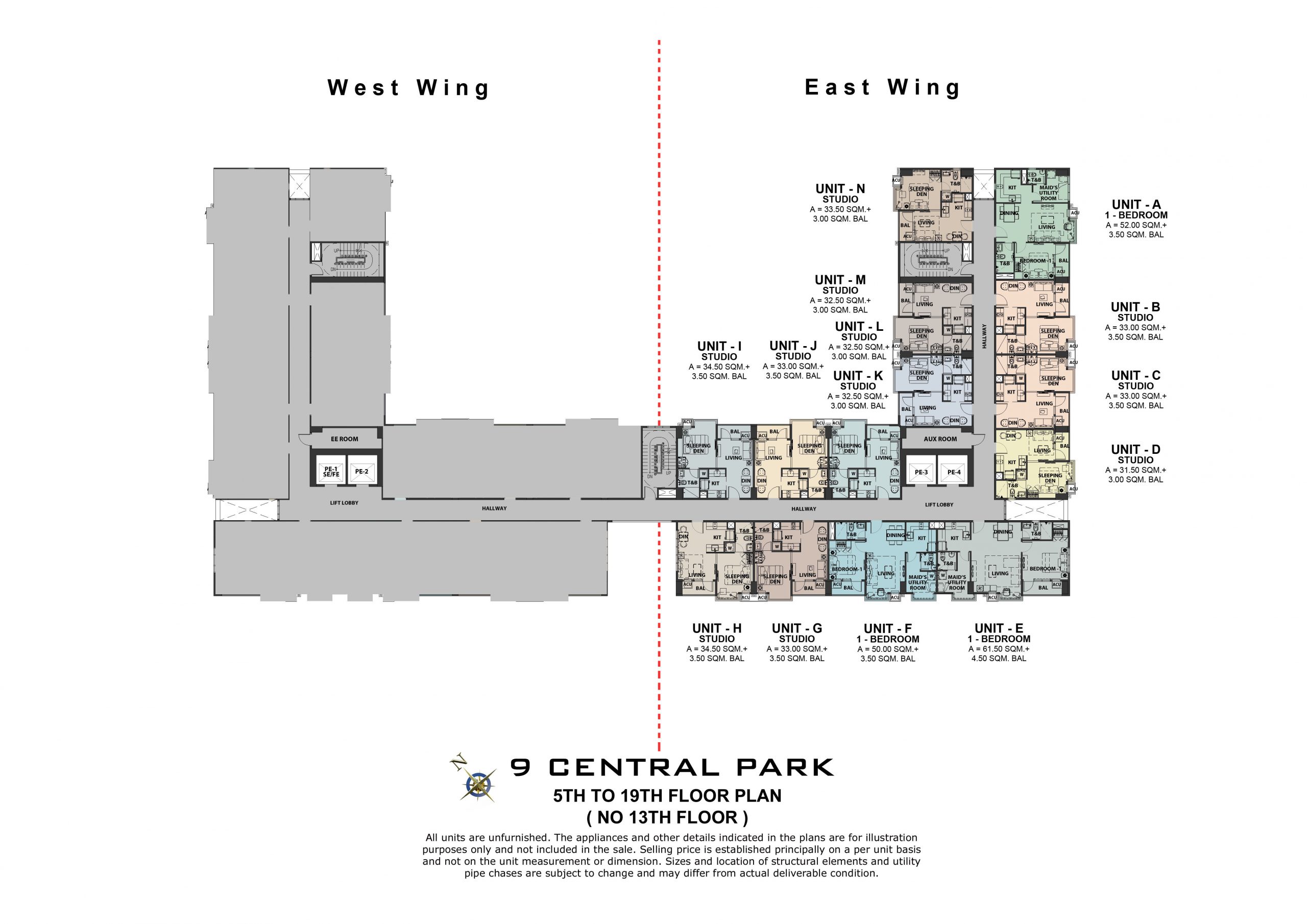 5th to 19th Floor Plan