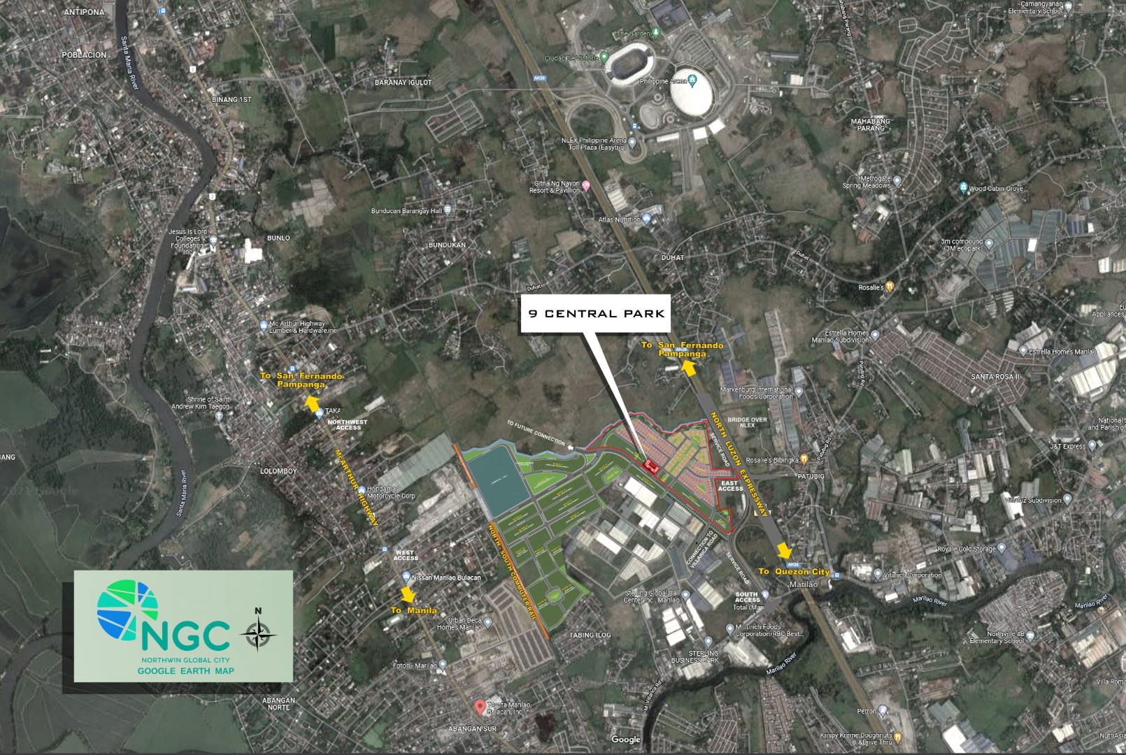 location plan of 9 Central park